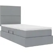 vidaXL Opslag bed met matras met opslag Lichtgrijs 90 x 190 cm Stof