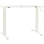vidaXL Bureau Wit en Natuurlijk 120 x 60 cm Massief Eikenhout