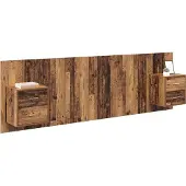 vidaXL Hoofdeinde Met Kast 3 st Oud Hout Bewerkt hout
