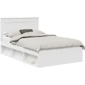 vidaXL Bedframe met hoofdeinde Wit 120 x 190 cm Massief grenenhout