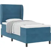 vidaXL Boxspring bed met hoofdeinde Donkerblauw 200 x 90 cm Fluweel