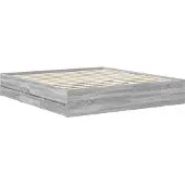 vidaXL Bedframe, Sonoma-grijs, 180 x 200 cm, van massief hout