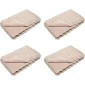 vidaXL Antislip deken van imitatie konijnenbont Olite 4 st Beige 20.3