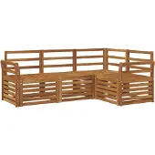 vidaXL Buiten bank set 4 st Naturel Polyester