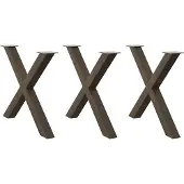 vidaXL Eettafelpoten 3 st X-vormig 90x(72-73) cm staal naturel