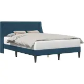 vidaXL Bedframe met hoofdeinde Blauw 120 x 190 cm Fluweel