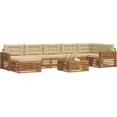 vidaXL Buiten bank set 8 st Natuurlijk en Beige