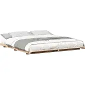 vidaXL Bedframe Bruin 200 x 210 cm Massief grenenhout