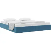 vidaXL Ottoman Bedframe met opslag Donkerblauw 160 x 200 cm Fluweel