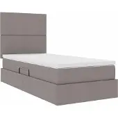 vidaXL LED opbergbed met matras Taupe 90 x 200 cm Stof