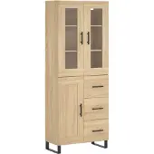 vidaXL Hoge kast 69,5x34x180 cm bewerkt hout sonoma eikenkleurig