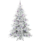 vidaXL Kunstmatige Hinged Kerstboom Wit 210 cm PVC en Staal