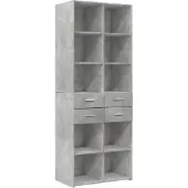 vidaXL Opbergkast 70x42,5x225 cm bewerkt hout betongrijs