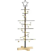 vidaXL Metalen kerstboom met standaard Zwart 89 cm Poedercoated staal