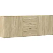 vidaXL Dressoirs 3 st bewerkt hout sonoma eiken