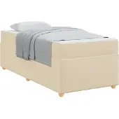 vidaXL Bedframe met matras Crème 90 x 200 cm Stof