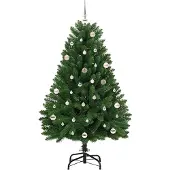 vidaXL Kunstkerstboom 150 cm 150 LED's Warmwit PVC en Staal Groen