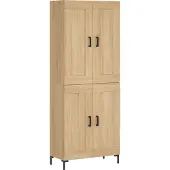 vidaXL Hoge kast 69,5x34x180 cm bewerkt hout sonoma eikenkleurig