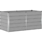 vidaXL Plantenbak Lichtgrijs 160 x 80 x 75 cm Staal