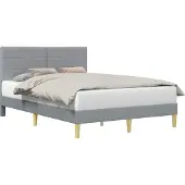 vidaXL Bedframe met hoofdeinde Lichtgrijs 160 x 200 cm Stof