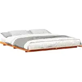 vidaXL Bedframe Wasbruin 200 x 220 cm Massief grenenhout