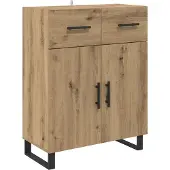vidaXL Highboard 2 st Artisan Eiken 69,5 x 34 x 180 cm Bewerkt hout