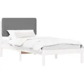vidaXL Bedframe met Gevoerde Hoofdbord Lichtgrijs 90 x 200 cm