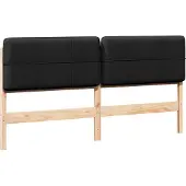 vidaXL Gestoffeerd hoofdbord Bruin en Zwart 180 cm Massief grenenhout