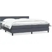 vidaXL Boxspring met matras fluweel donkergrijs 180x210 cm