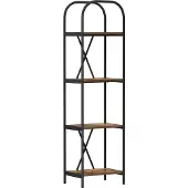 vidaXL Boekenplank 4-laags 40 x 30 x 146 cm Bewerkt hout Rook Eiken