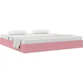 vidaXL Ottoman Bedframe met opslag Roze 200 x 200 cm Fluweel