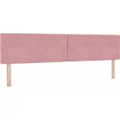 vidaXL LED Hoofdbord met LED-stripverlichting Roze 200 cm Fluweel