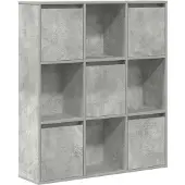 vidaXL Boekenkast 89x24x101,5 cm bewerkt hout betongrijs