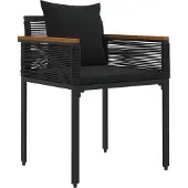 vidaXL Tuinmeubels set, 4 stuks, zwart, polyrotan