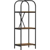 vidaXL Boekenplank 3-laags 40 x 30 x 109 cm Bewerkt hout Rook Eiken