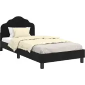vidaXL Kinderen bedframe met hoofdboard Zwart 80 x 200 cm Fluweel