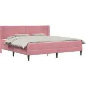 vidaXL Bedframe met matras met hoofdeinde Roze 180 x 200 cm Fluweel