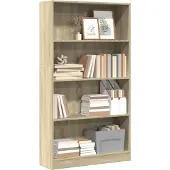 vidaXL Boekenkast 80x24x143 cm bewerkt hout sonoma eikenkleurig