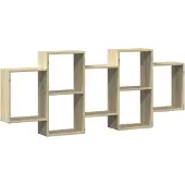 vidaXL Wandschap 159x18x65 cm bewerkt hout sonoma eikenkleurig
