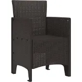vidaXL Tuinstoel met kussen 2 pcs Bruin 53 x 49 x 85 cm Polypropyleen