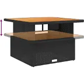 vidaXL 5-delige tuinset met kussens, zwart, van polyrotan