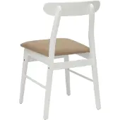 vidaXL Eetkamerstoel 2 st Massief Rubberhout Wit en Bruin