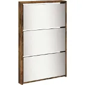 vidaXL Schoenenkast met spiegel 5-laags 63x17x169,5 cm gerookt eiken