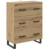 vidaXL Highboard 2 st Artisan Eiken 69,5 x 34 x 180 cm Bewerkt hout