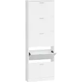 vidaXL Schoenenkast 59x17x169 cm bewerkt hout hoogglans wit