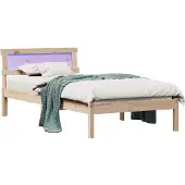vidaXL Bedframe met hoofdeinde Bruin 80 x 200 cm Massief grenenhout