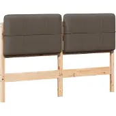 vidaXL Gestoffeerd hoofdbord Bruin en Taupe 150 cm Massief grenenhout