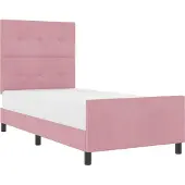 vidaXL Boxspring bed met hoofdeinde Roze 90 x 200 cm Fluweel