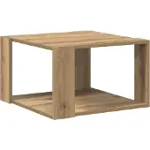 vidaXL Salontafel Artisan Eiken 51,5 x 51,5 x 30 cm Bewerkt hout