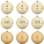 vidaXL Kerstbal Set XL 9 st Goud Ø 15 cm Kunststof